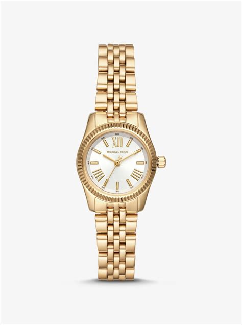 michael kors petite lexington gold-tone watch|michael kors lexington.